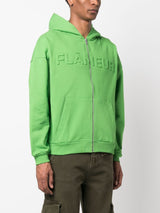 LOGO-EMBOSSED ZIP-UP HOODIE