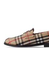 CHECK WOOL LOAFERS