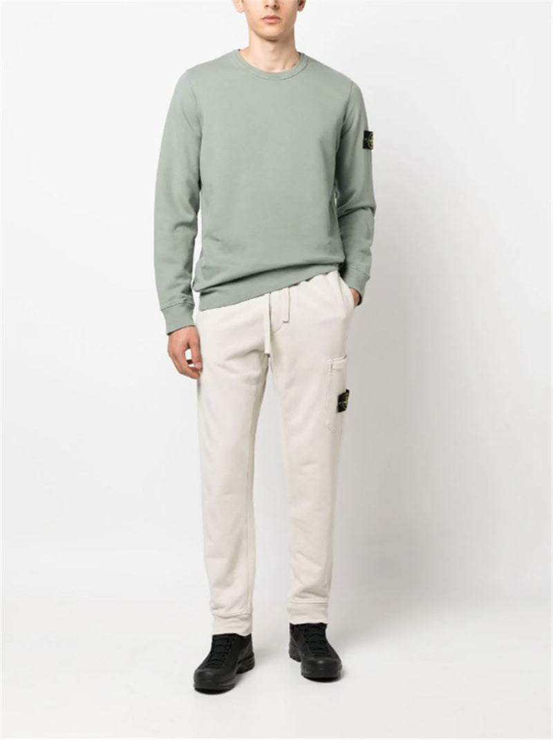 COMPASS-PATCH COTTON TRACK PANTS