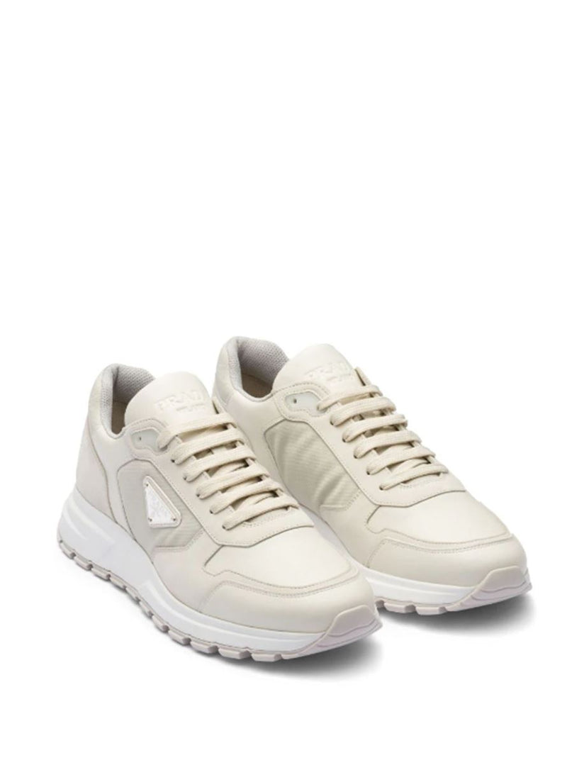 LOGO-PLAQUE HIGH-TOP LEATHER SNEAKERS