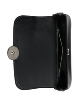 FOLDOVER-TOP LEATHER SHOULDER BAG
