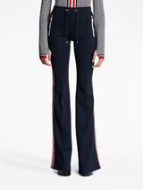 STRIPE-DETAIL FLARED TROUSERS