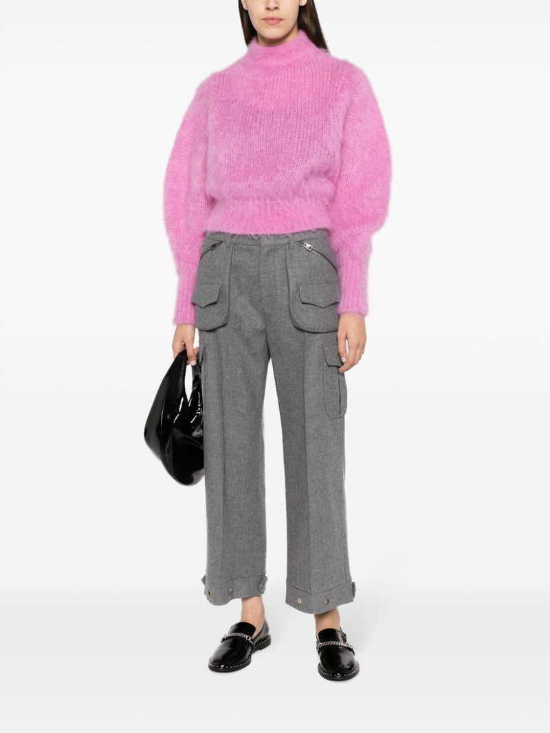 STRAIGHT-LEG WOOL CARGO TROUSERS