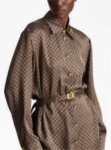 MINI MONOGRAM-PRINT SILK SHIRT