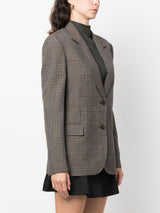 PLAID-CHECK SINGLE-BREASTED BLAZER