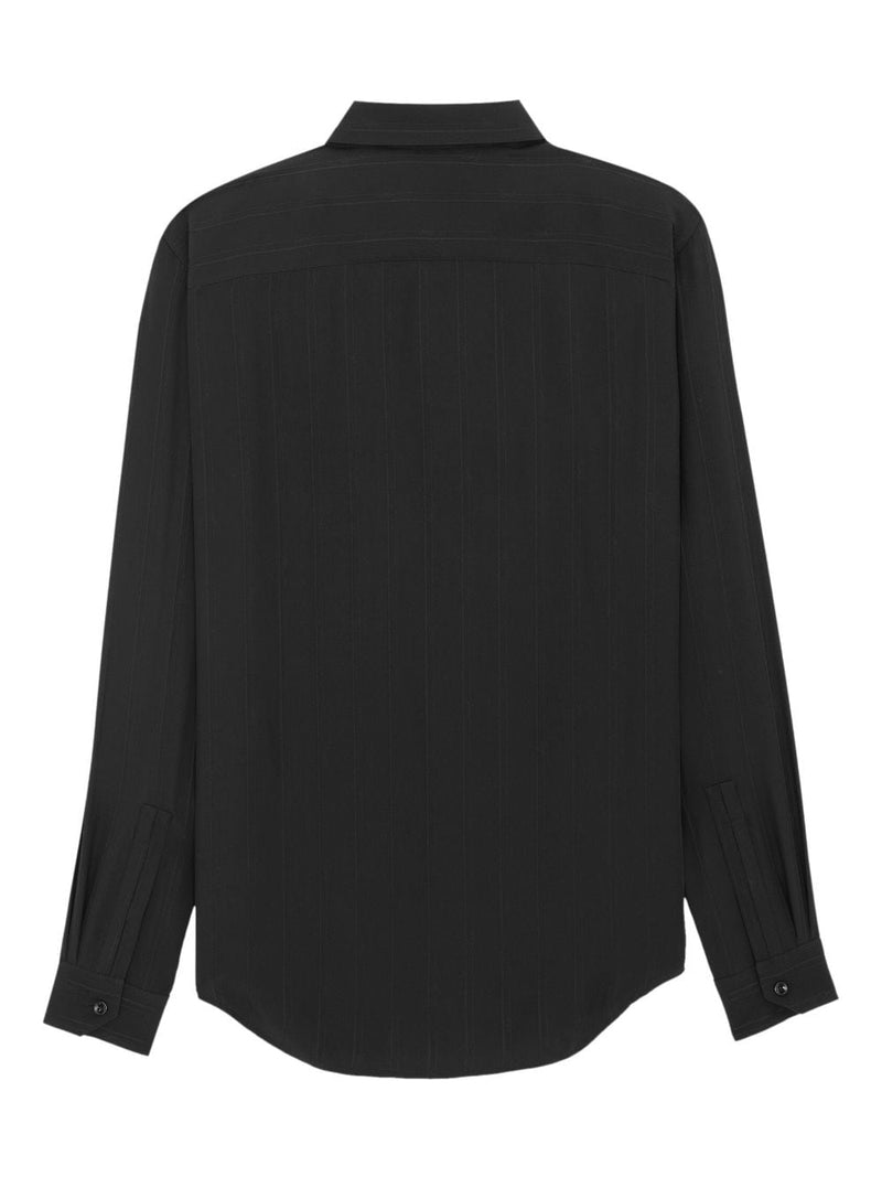 STRIPED BUTTON-UP SILK SHIRT