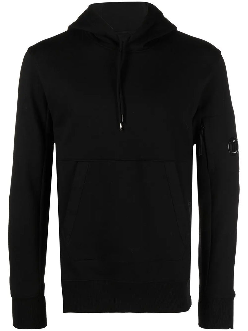 DIAGONAL RAISED FLEECE HOODED SWEATSHIRT