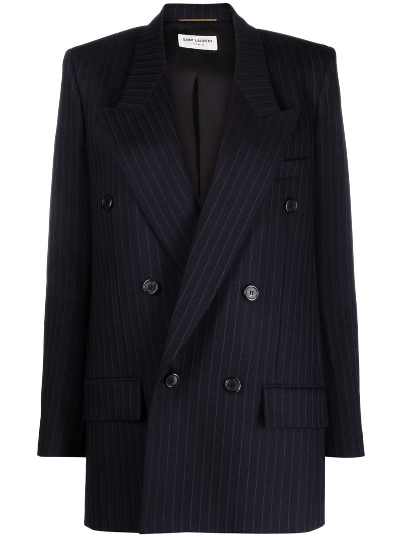 PINSTRIPE DOUBLE-BREASTED BLAZER