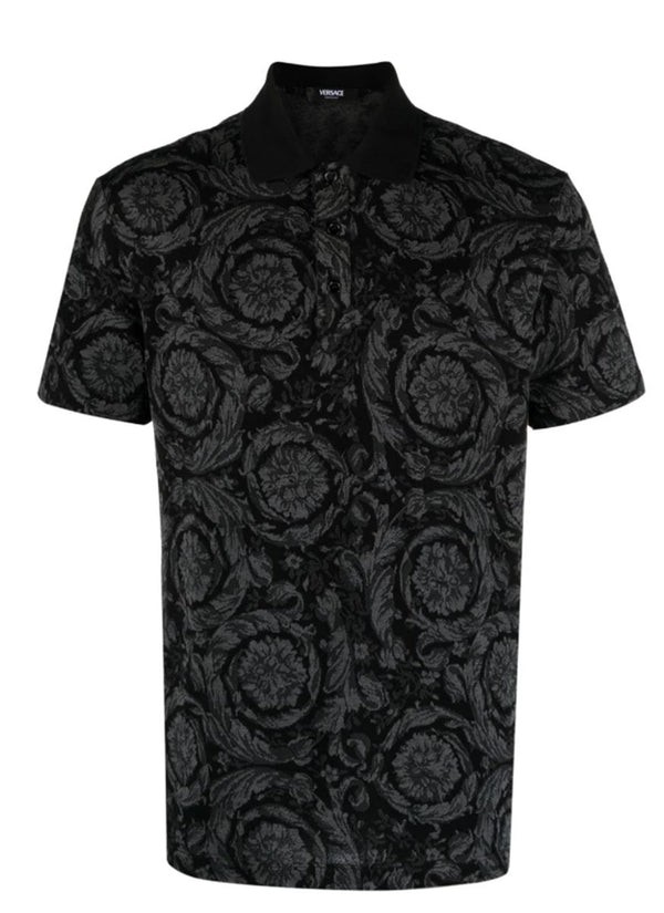 BAROCCO-JACQUARD COTTON POLO SHIRT