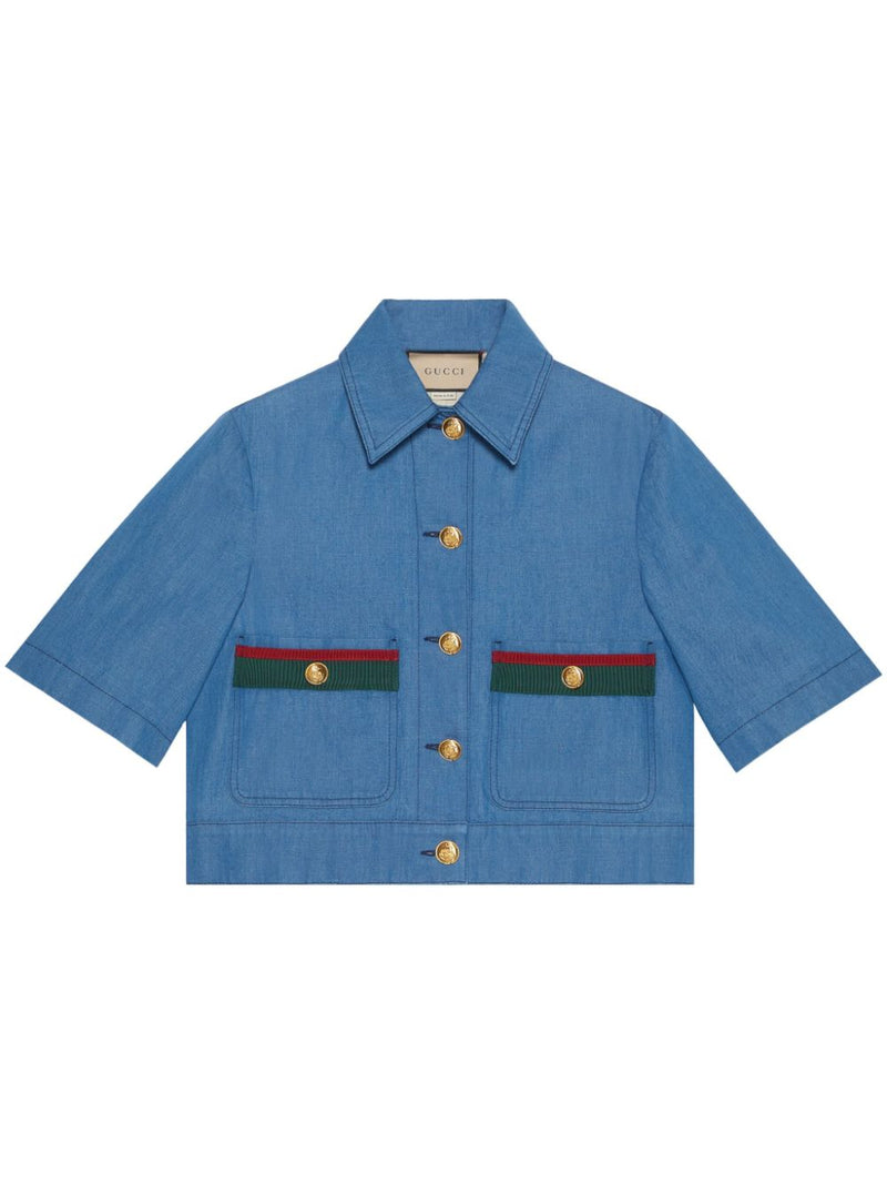 WEB-DETAIL DENIM SHIRT
