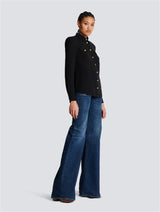 CREPE SHIRT WITH GOLDEN BUTTONS