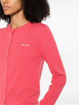 LOGO-EMBROIDERED CASHMERE CARDIGAN