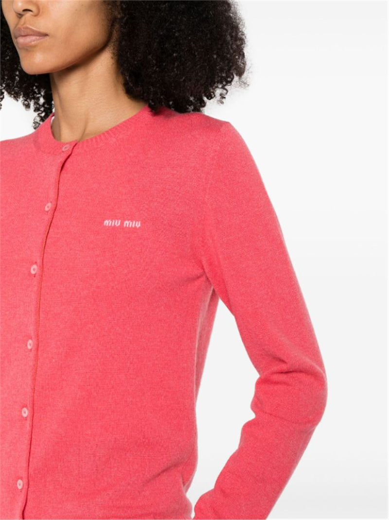 LOGO-EMBROIDERED CASHMERE CARDIGAN