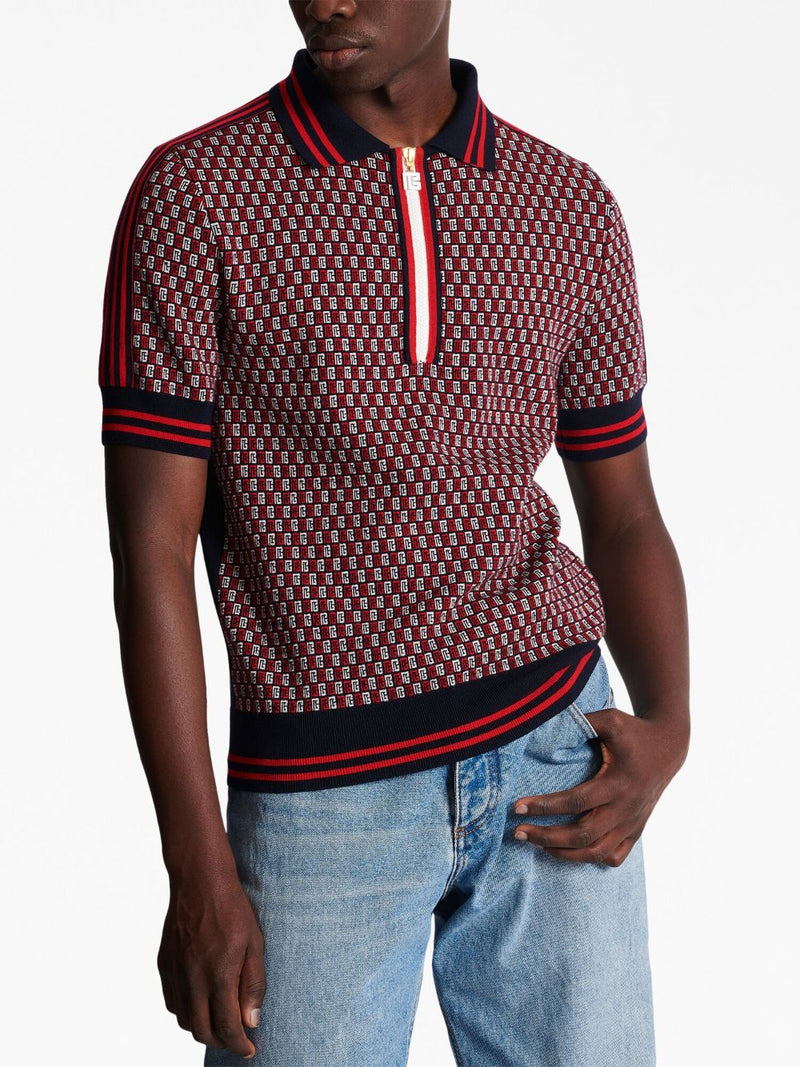 MONOGRAM WOOL POLO SHIRT