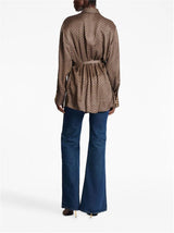 MINI MONOGRAM-PRINT SILK SHIRT