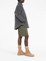 LOGO-EMBOSSED FELTED SHIRT JACKET