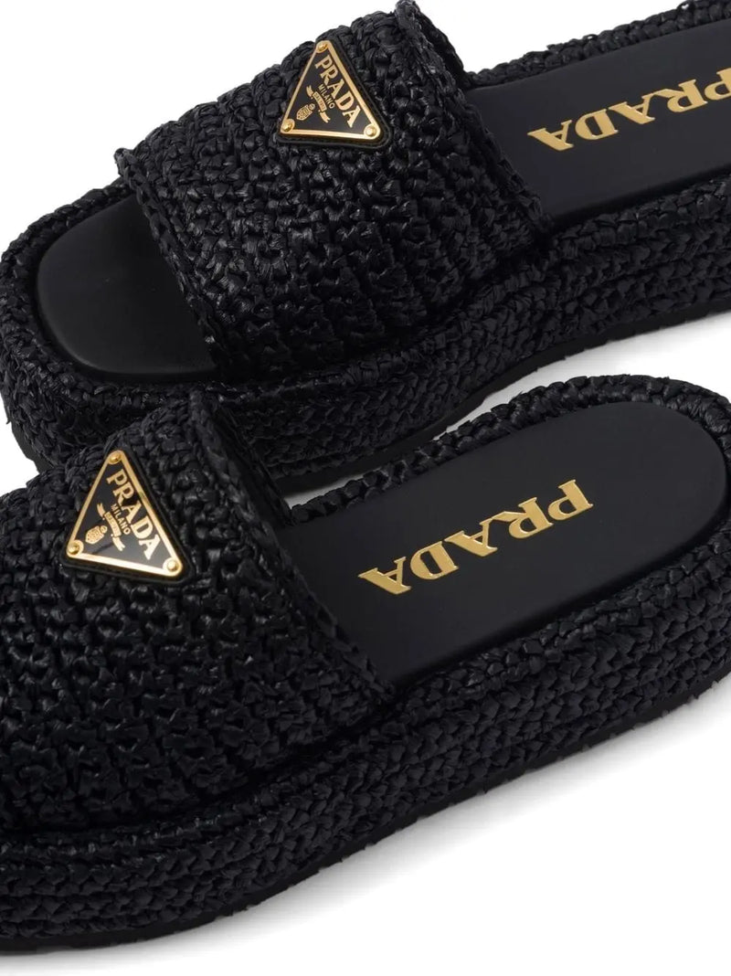 WOVEN FLATFORM SANDALS