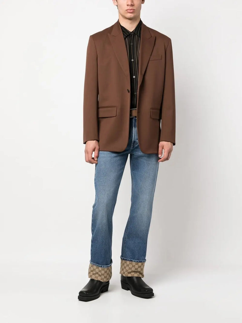 GG-TRIM STRAIGHT-LEG JEANS