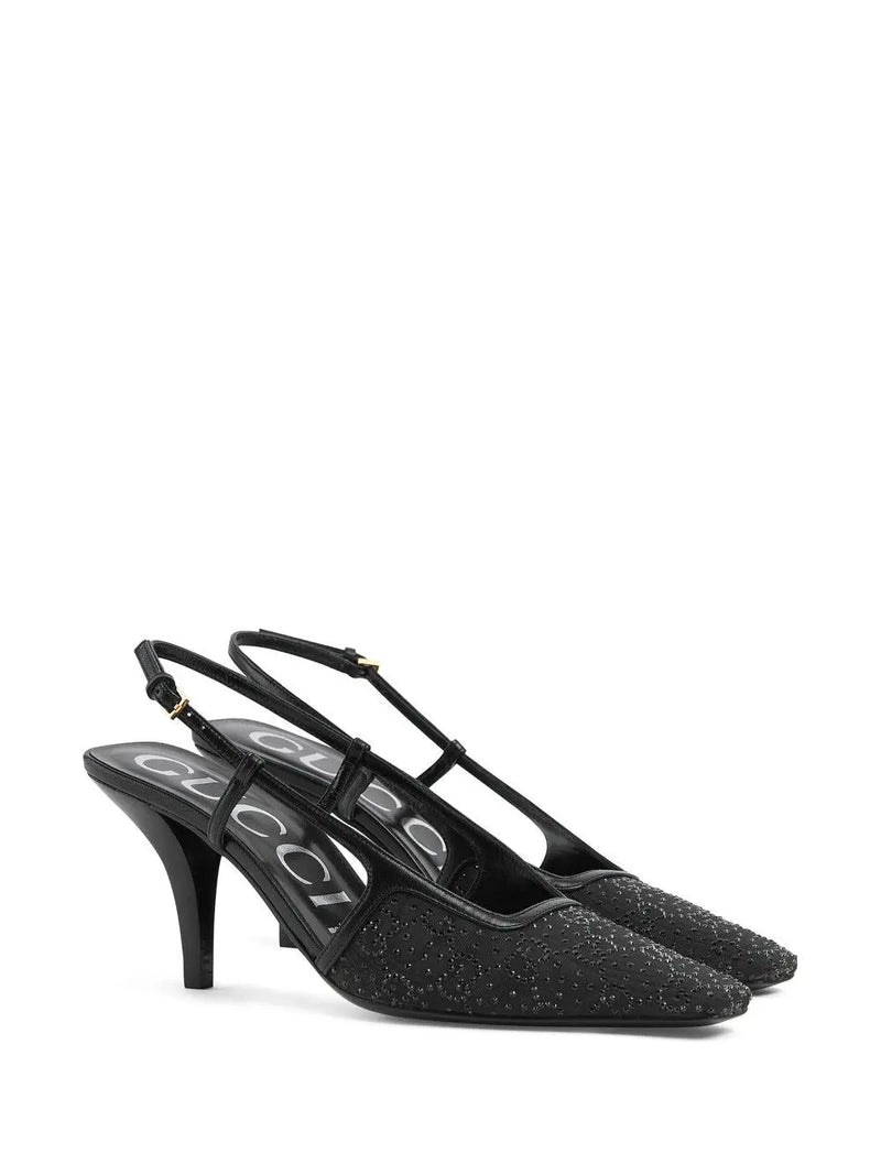 CRYSTAL-EMBELLISHED POINTED-TOE PUMPS