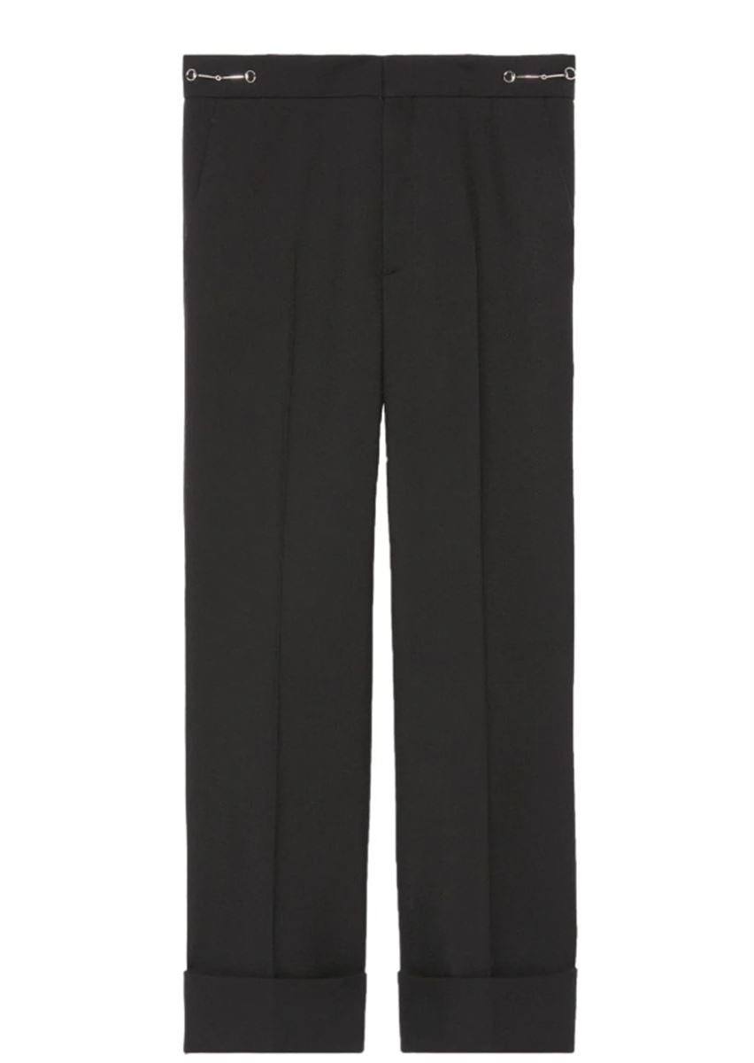 HORSEBIT-DETAIL WOOL TROUSERS GUCCI