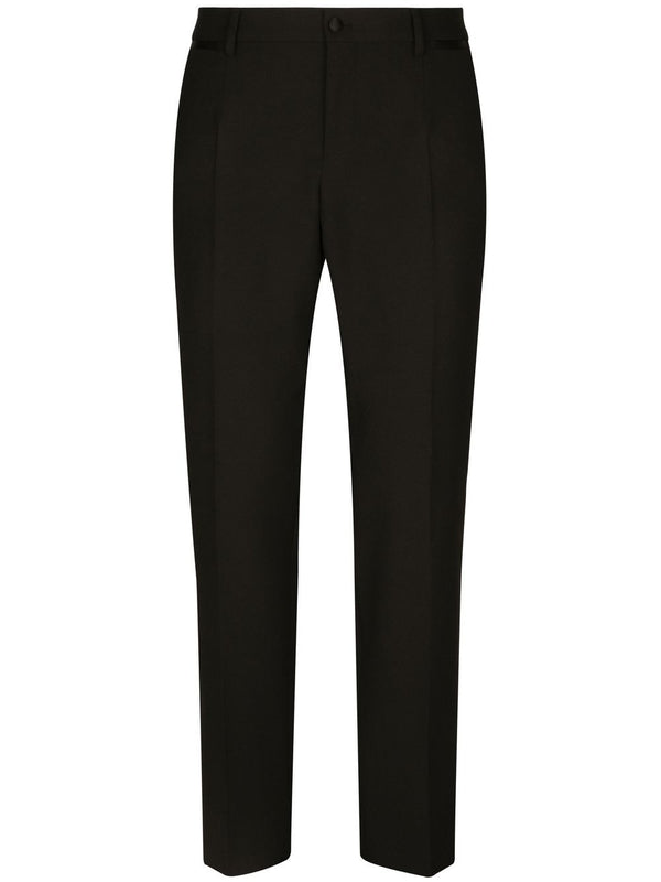 SATIN-TRIM TAILORED TROUSERS