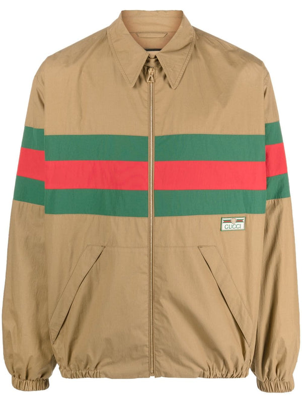 WEB-STRIPE ZIP-UP SHIRT JACKET