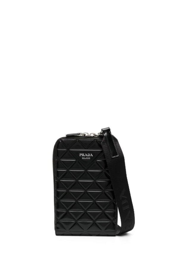 EMBOSSED GEOMETRIC PATTERN MESSENGER BAG