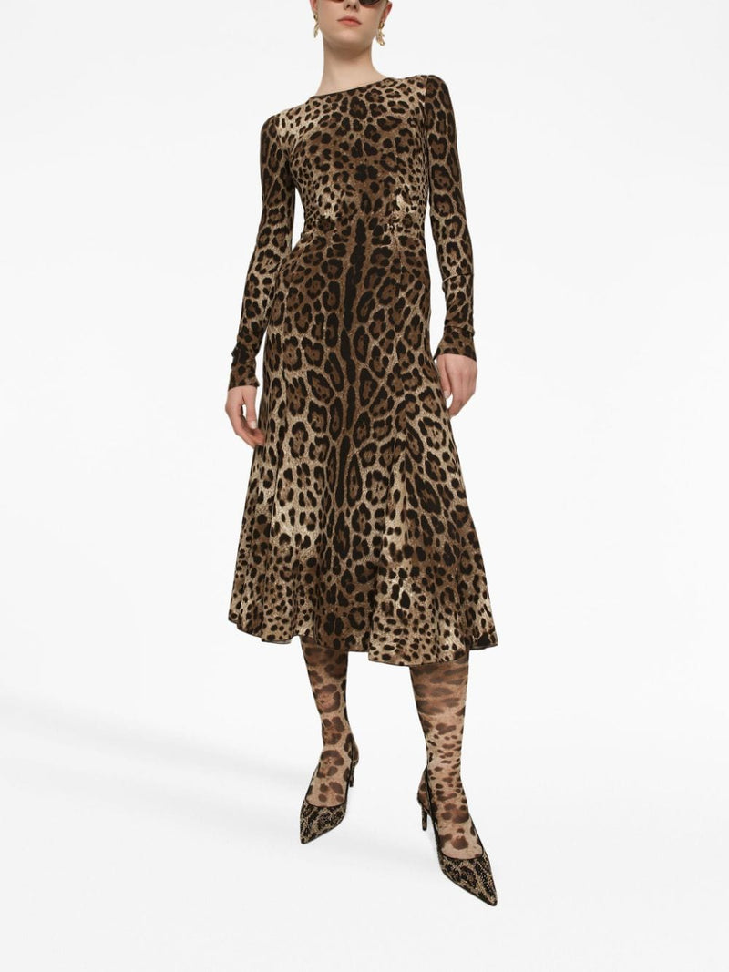 LEOPARD-PRINT MIDI DRESS