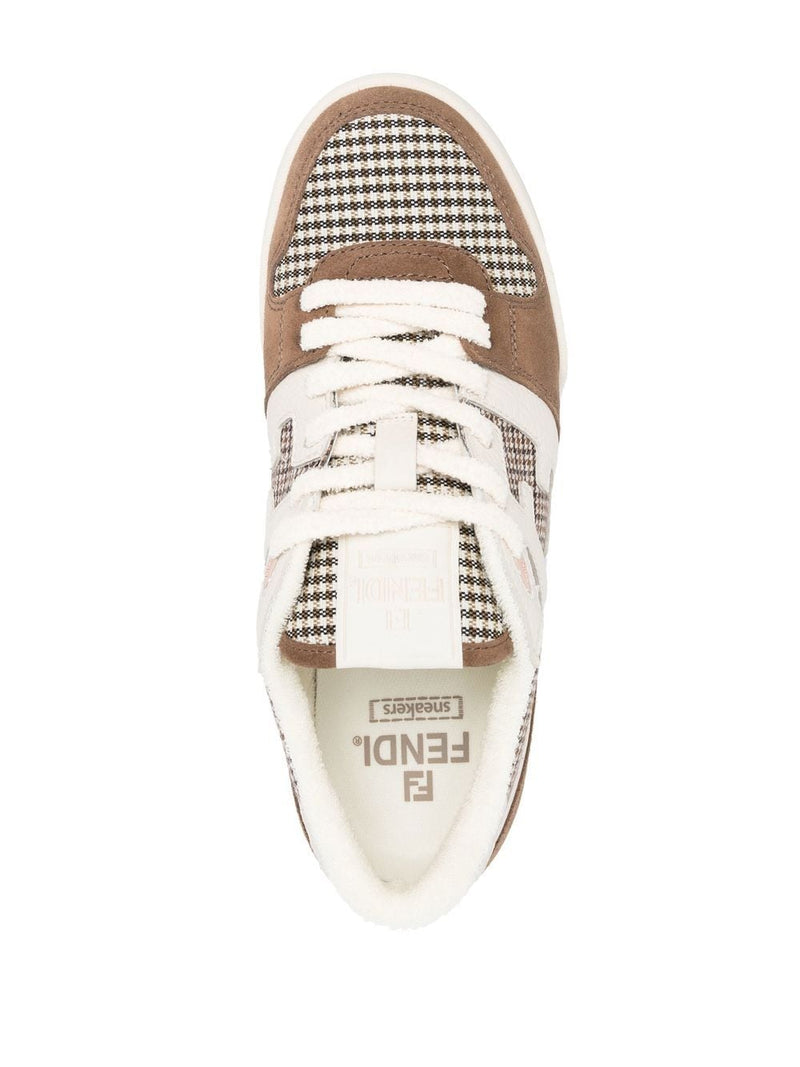 MATCH PANELLED LEATHER LOW-TOP SNEAKERS