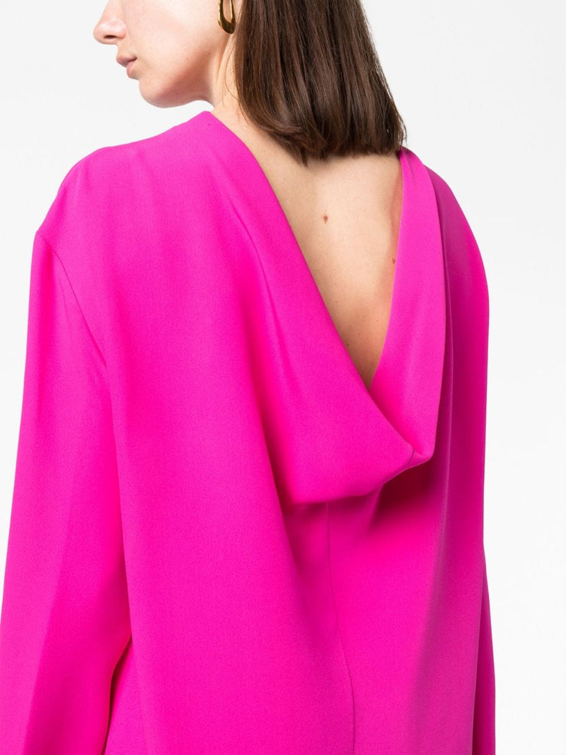 DRAPED-BACK SILK BLOUSE