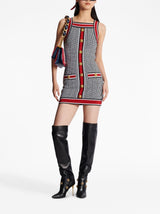BUTTON-EMBELLISHED MONOGRAM MINIDRESS