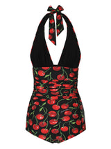 GRAPHIC-PRINT HALTERNECK SWIMSUIT