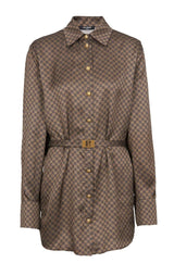 MINI MONOGRAM-PRINT SILK SHIRT