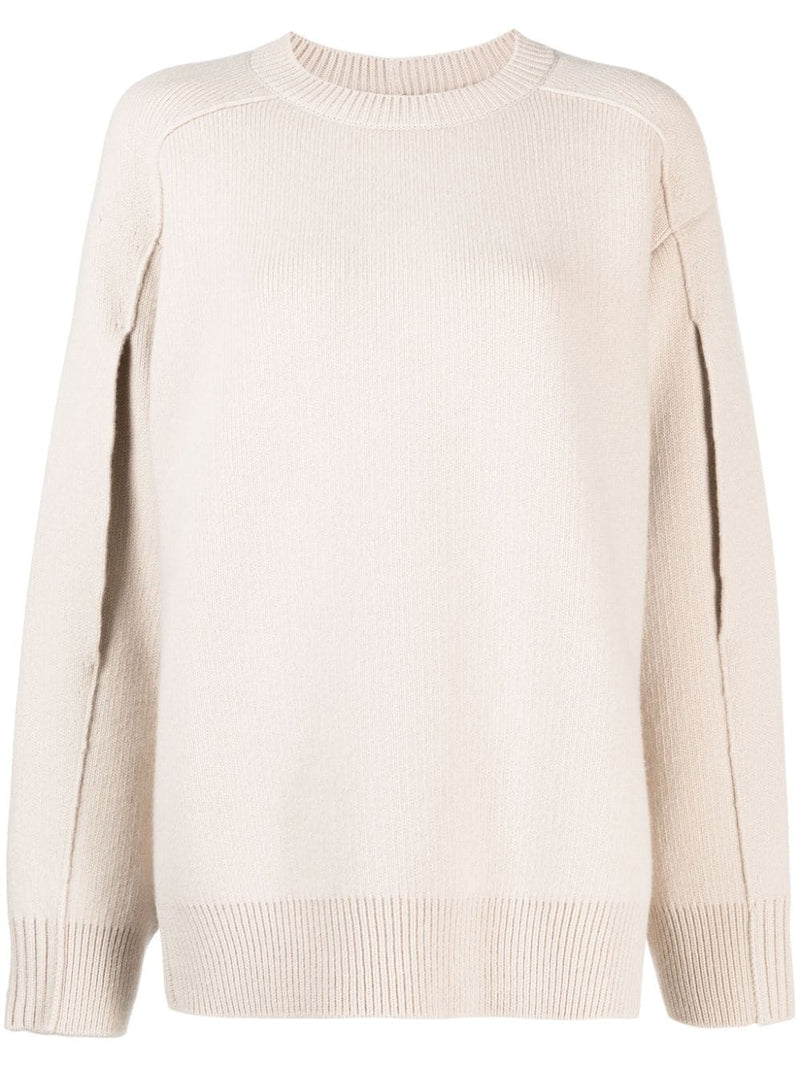CAPE-BACK V IRGIN-WOOL BLEND JUMPER