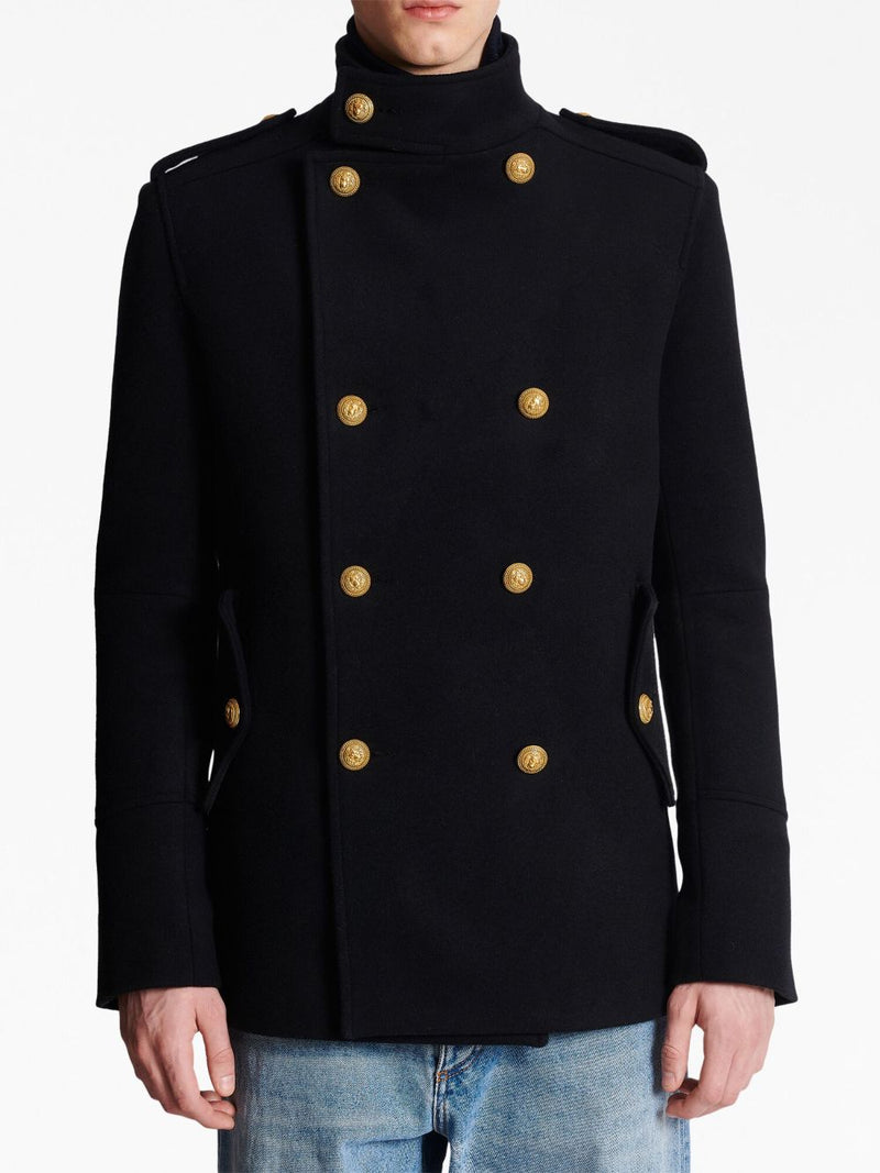 DOUBLE-BREASTED WOOL PEACOAT