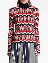 CHEVRON-KNIT ROLL-NECK JUMPER