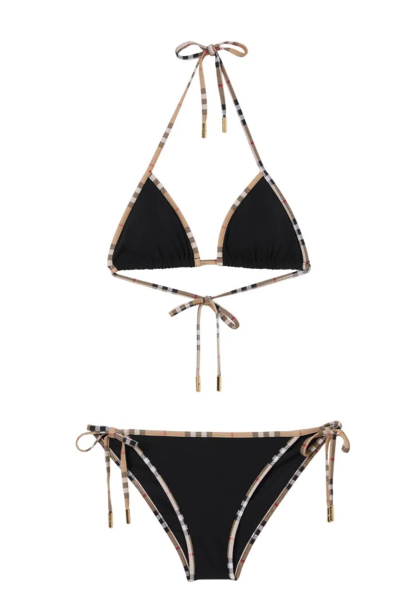 VINTAGE CHECK-TRIM TRIANGLE BIKINI BURBERRY