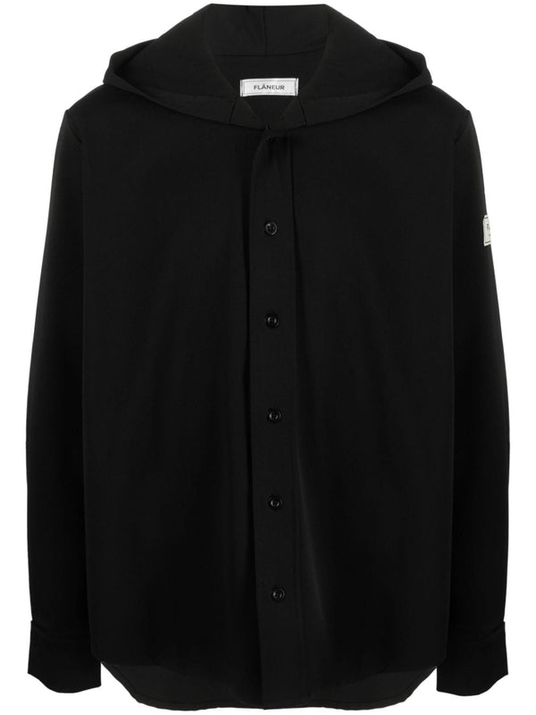 LOGO-PATCH HOODED JACKET
