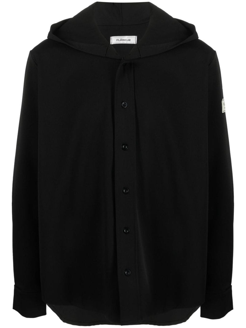 LOGO-PATCH HOODED JACKET