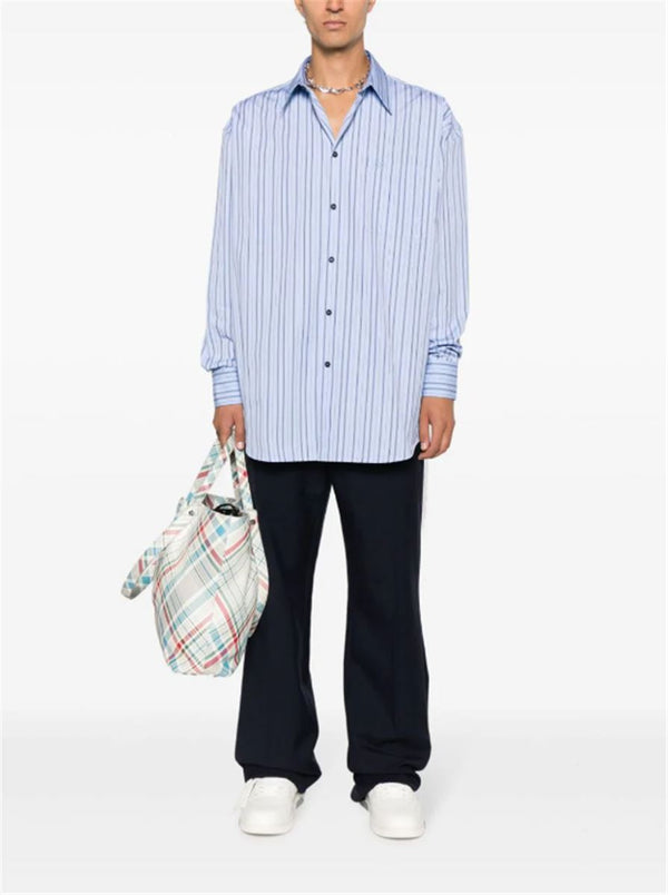 LOGO-EMBROIDERED STRIPED SHIRT