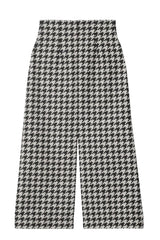 HOUNDSTOOTH-PATTERN GABARDINE CROPPED TROUSERS