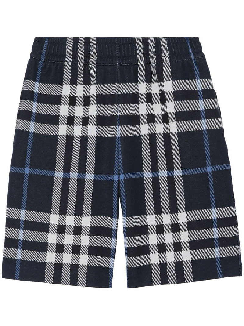 CHECK-PATTERN STRAIGHT-LEG SHORTS