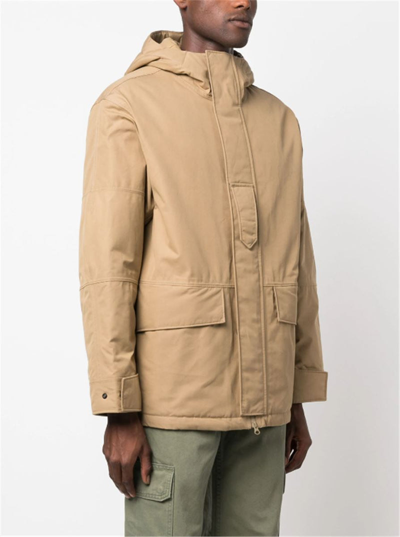 GARMENT-DYED COTTON HOODED JACKET