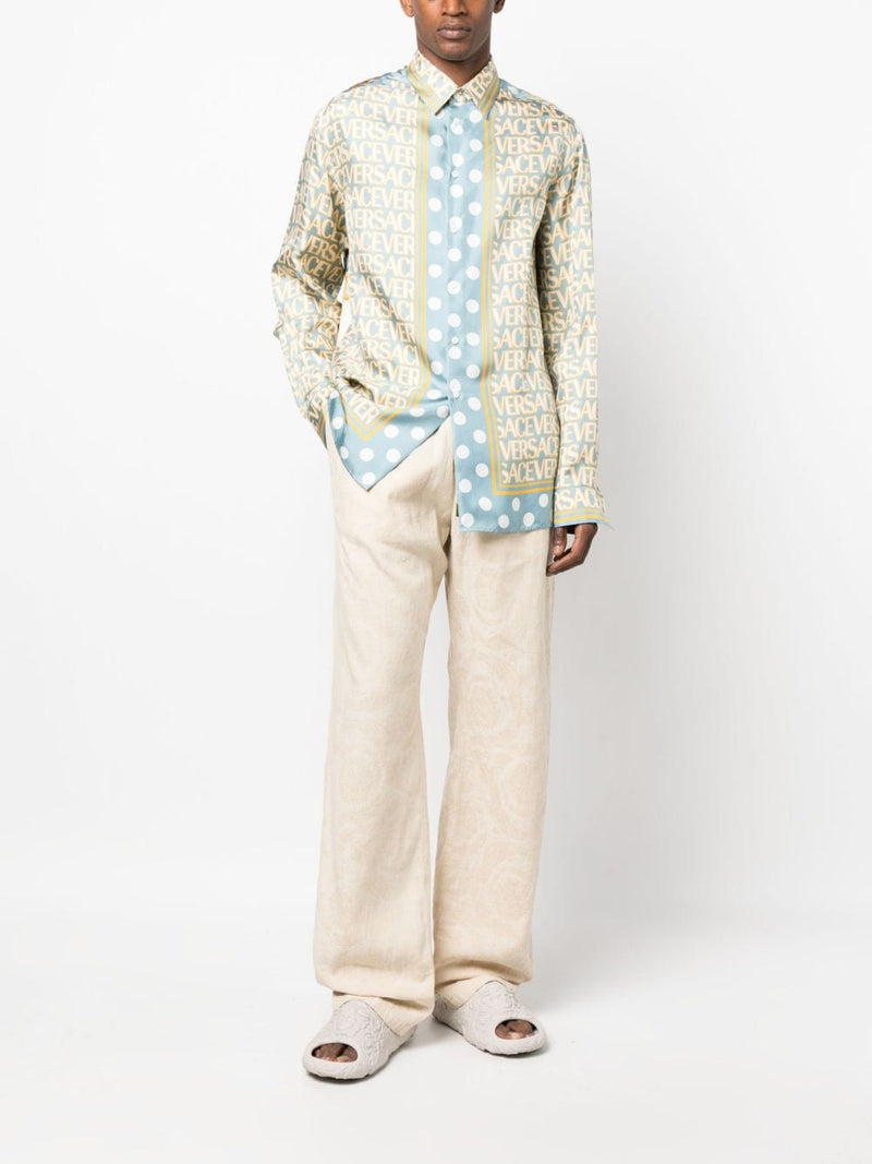 VERSACE ALLOVER-PRINT SILK SHIRT