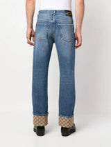 GG-TRIM STRAIGHT-LEG JEANS