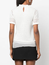 FLORAL-LACE SHORT-SLEEVE JUMPER