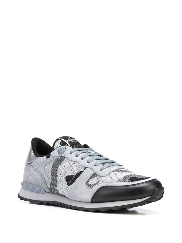 ROCKSTUD-EMBELLISHMENT LACE-UP SNEAKERS