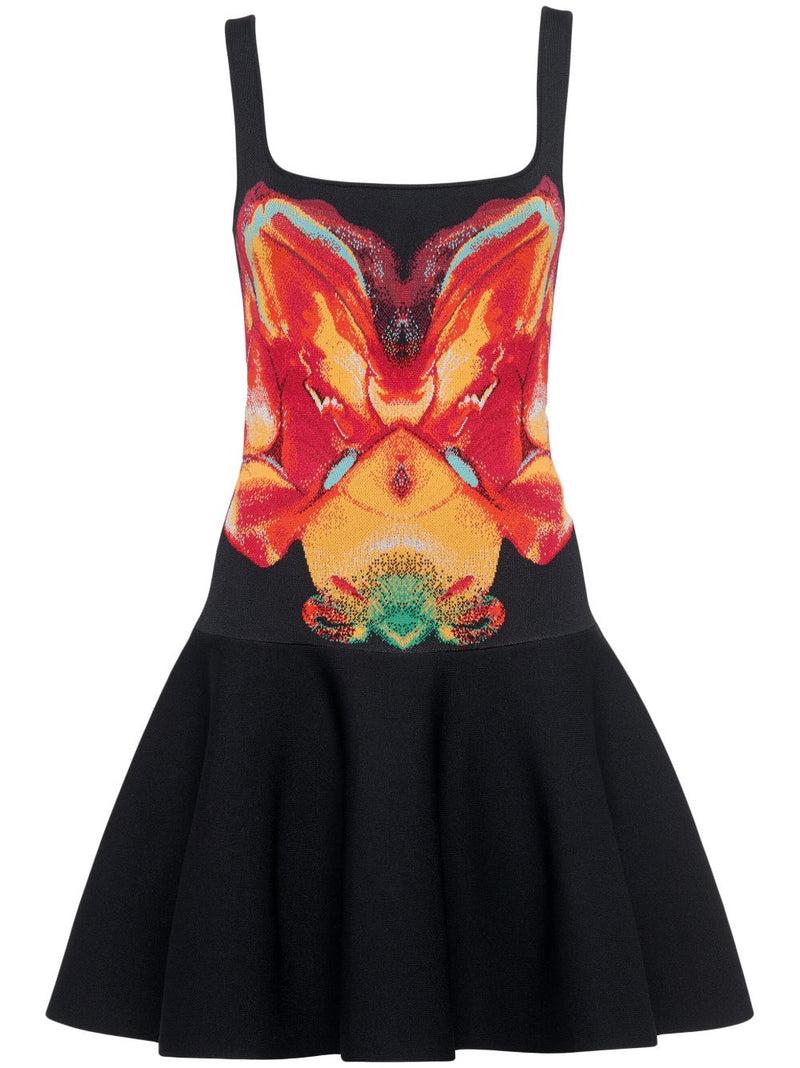 SOLARISED ORCHID JACQUARD KNIT MINIDRESS