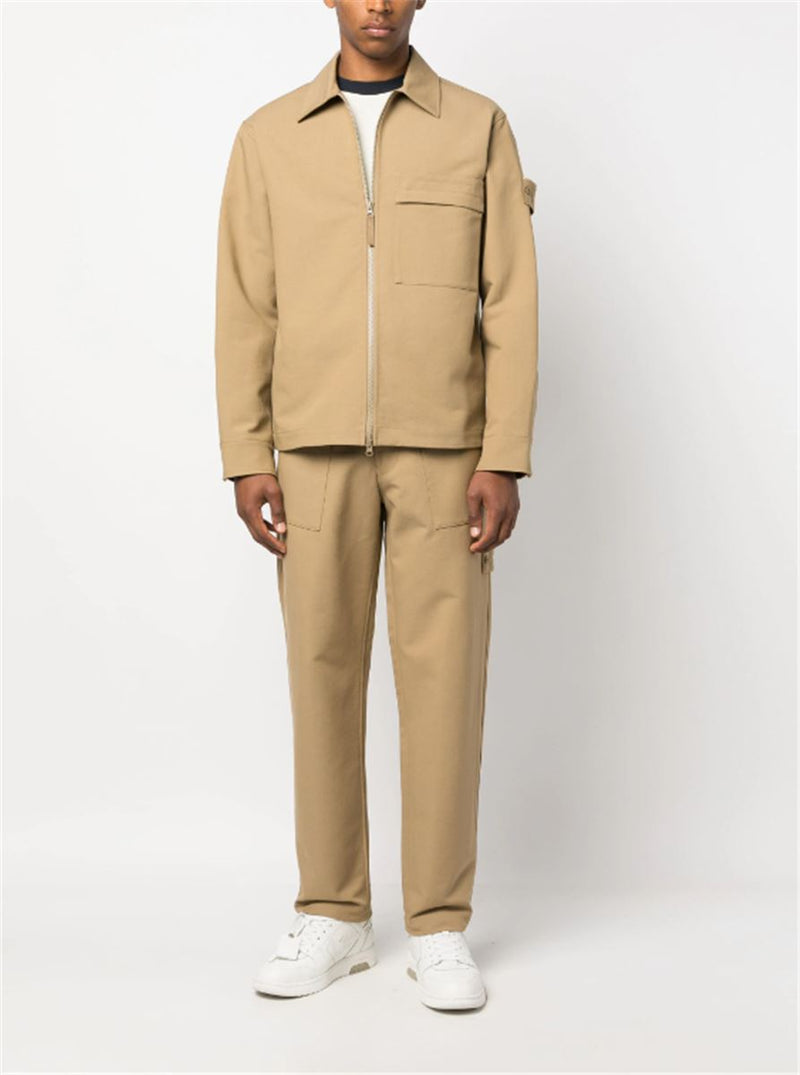 COMPASS-PATCH STRAIGHT-CUT PANTS