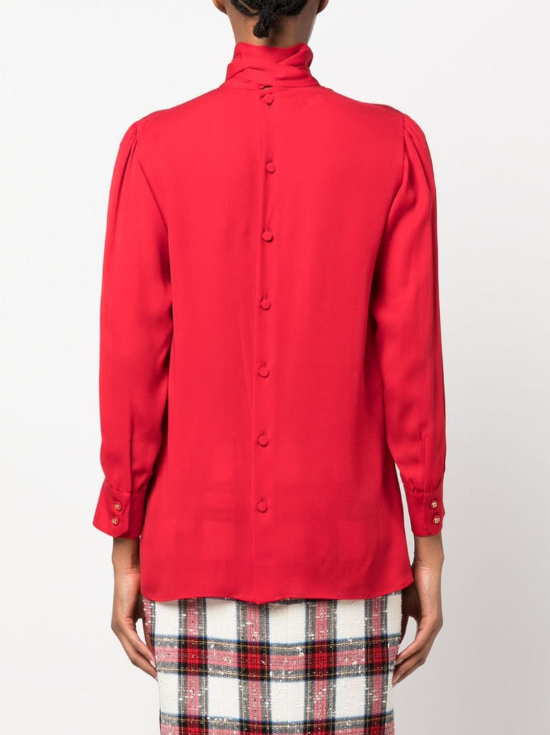 TIE-NECK SILK BLOUSE